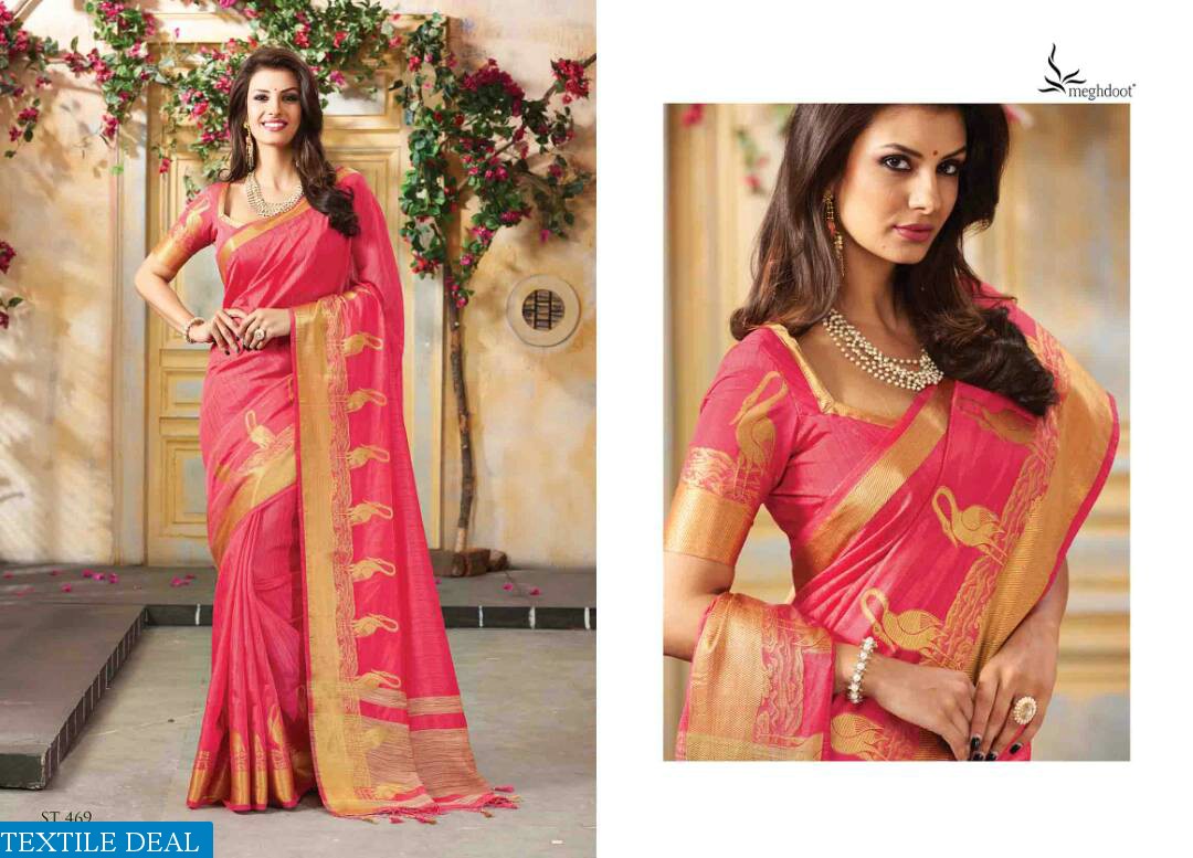 meghdoot Tassels Wholesale Cotton Silk Ethnic Saree